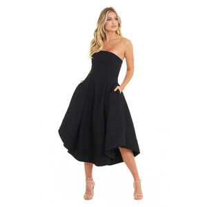 C/MEO Collective Strapless geometric Dress In Black Women’s Size S $250